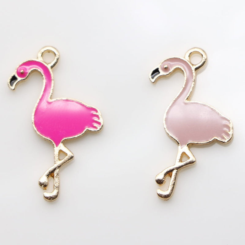 Dije Flamingo Esmaltado Metal Dije - Accesorios Rubi