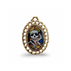 Dije Medalla Oval Frida Kahlo 18K Para Bordar Dije - Accesorios Rubi