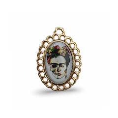 Dije Medalla Oval Frida Kahlo 18K Para Bordar Dije - Accesorios Rubi