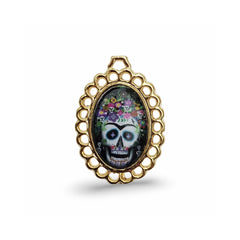 Dije Medalla Oval Frida Kahlo 18K Para Bordar Dije - Accesorios Rubi