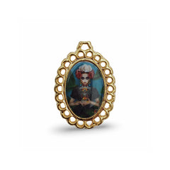 Dije Medalla Oval Frida Kahlo 18K Para Bordar Dije - Accesorios Rubi