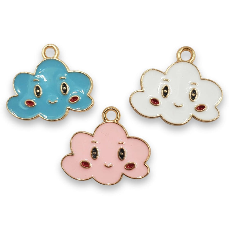 Dije Nube con Carita Feliz 2 Esmaltada Dije - Accesorios Rubi