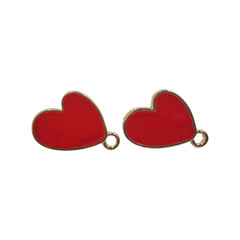 Poste para Aretes Corazón Rojo Metal Complemento - Accesorios Rubi