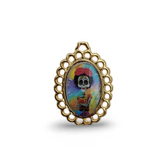 Dije Medalla Oval Frida Kahlo 18K Para Bordar Dije - Accesorios Rubi