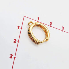 Aretes tipo Huggies Con Cristal 18K Dije - Accesorios Rubi