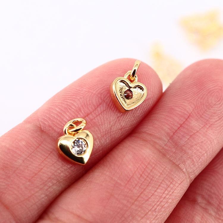 Dije Corazón Mini Micropave Chapa Dije - Accesorios Rubi