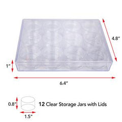 Caja Transparente con 12 Contenedores Cilíndricos Complementos - Accesorios Rubi
