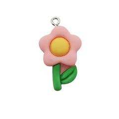 Dije Flor Rosa de Arcilla Dije - Accesorios Rubi