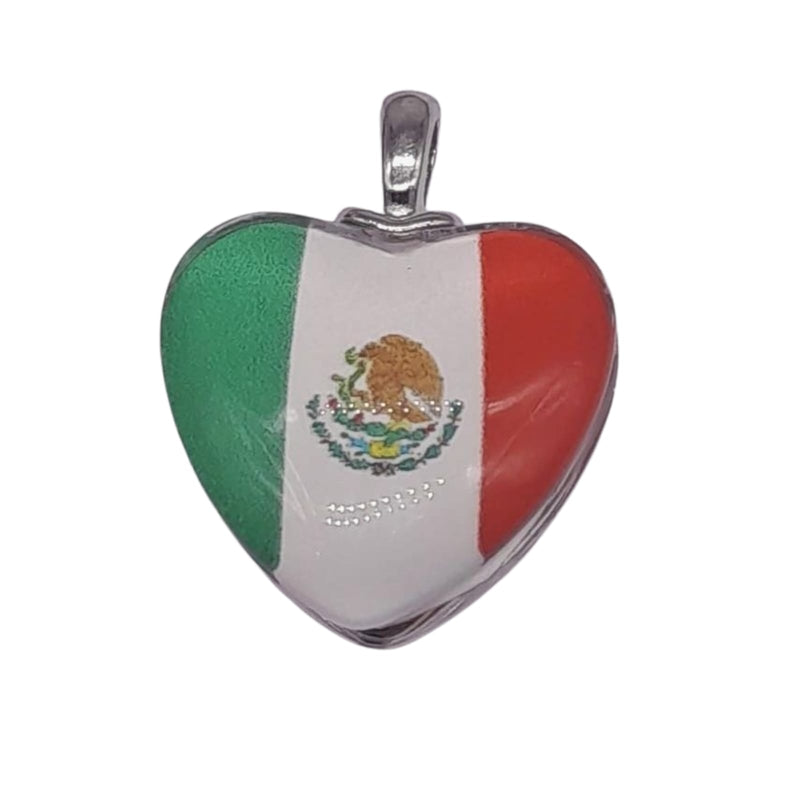 Dije Corazón Bandera Encapsulado Metal Dije - Accesorios Rubi