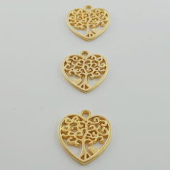 Dije Corazón con Árbol de la Vida 24K Dije - Accesorios Rubi