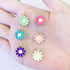 Dije Flor Esmaltada 18K Dije - Accesorios Rubi