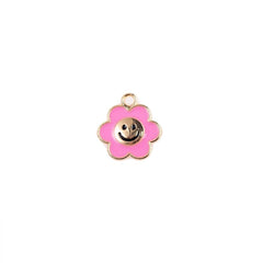 Dije Flor Carita Feliz Esmaltada Dije - Accesorios Rubi