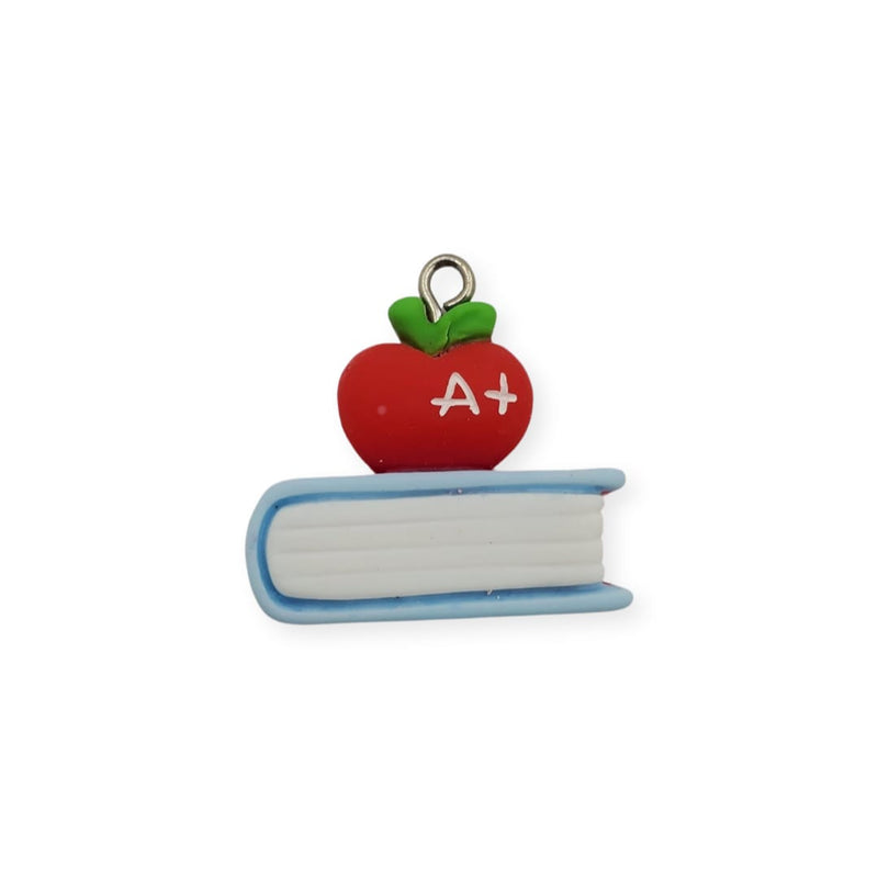 Dije Manzana con Libro de Arcilla Dije - Accesorios Rubi