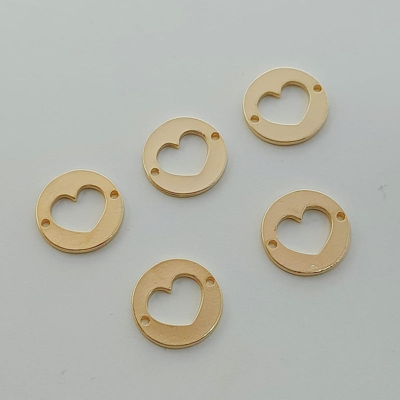 Dije Silueta de Corazón en Circulo 24K Dije - Accesorios Rubi