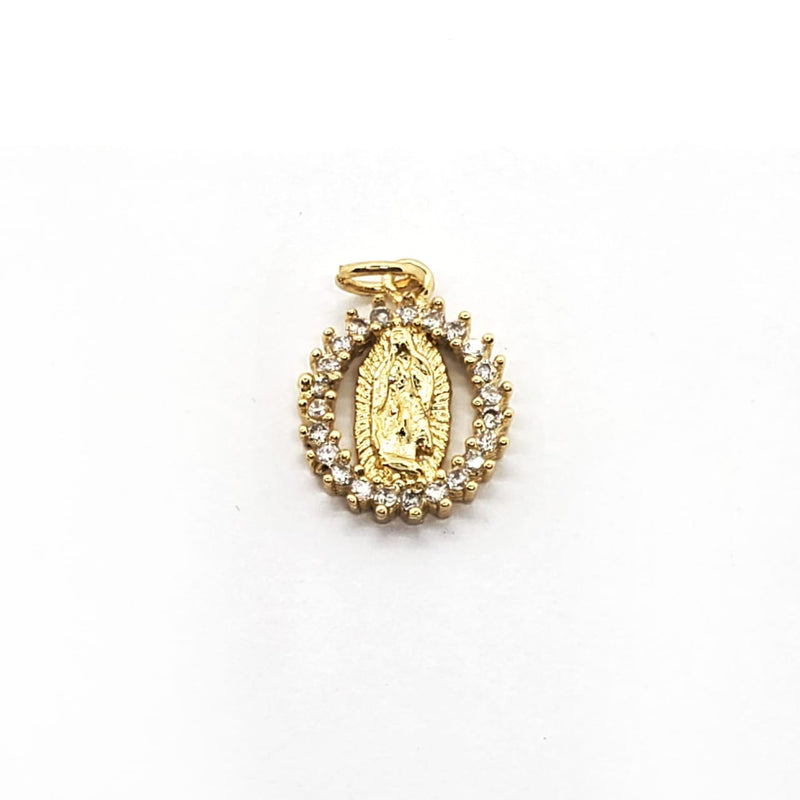 Dije Virgen de Gpe Un Ojal Micropave Chapa 18K Dije - Accesorios Rubi