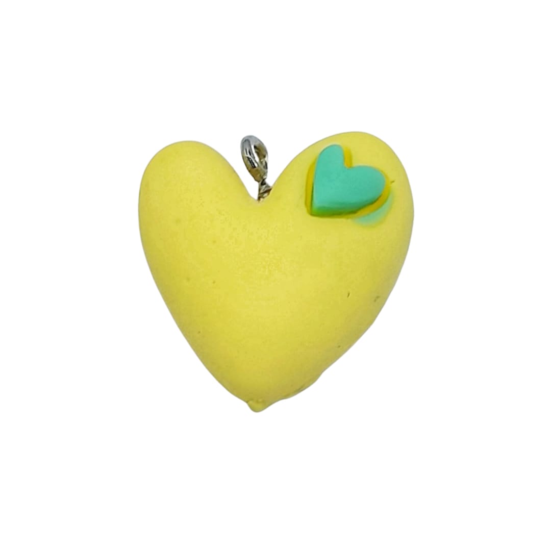 Dije Corazón Doble de Arcilla Dije - Accesorios Rubi