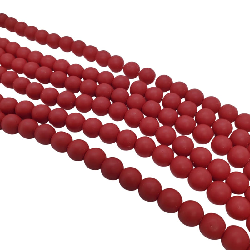 Perla de Cristal Mate Roja  - Accesorios Rubi