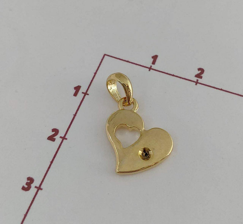 Dije Corazón de lado chapa 24K - Accesorios Rubi