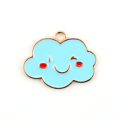 Dije Nube con Carita Feliz Esmaltada Dije - Accesorios Rubi